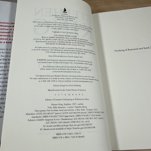 Billy Summers by Stephen King NEW Hardcover - Picture 4 of 4